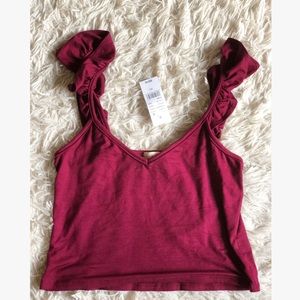 NWT Maroon Crop Tank Pac Sun